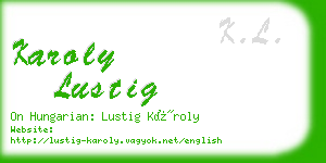 karoly lustig business card